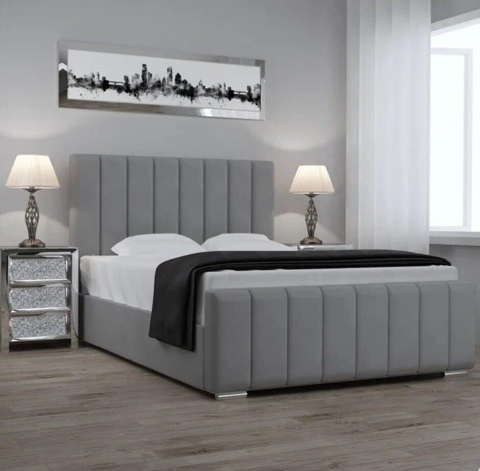 Modern Upholstered Stripe Bed