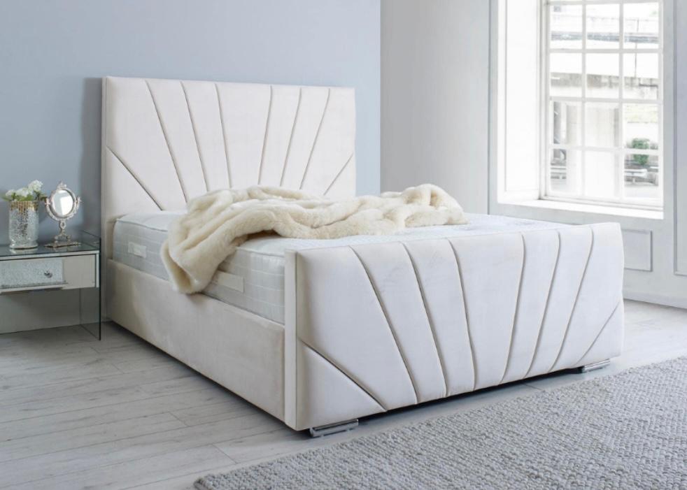 Luxury Fan Panel Upholstered Bed